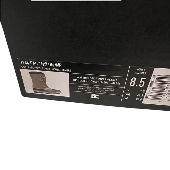 NWT Sorel Men’s 1964 PAC Nylon Waterproof Snow Boots in Sage/Dark Moss size 8.5 - Picture 9 of 11